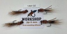 4 Bluegill Panfish Jigs. 1/64 Oz. Hand Tied. ...