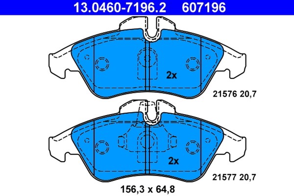 Bremsbelagsatz Scheibenbremse ATE 13.0460-7196.2 FüR Mercedes Sprinter LT VW 28-image