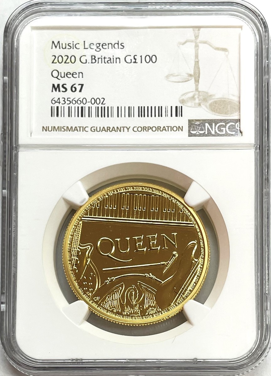 2020 GOLD GREAT BRITAIN 100 POUND 1oz QUEEN MUSIC LEGENDS COIN NGC