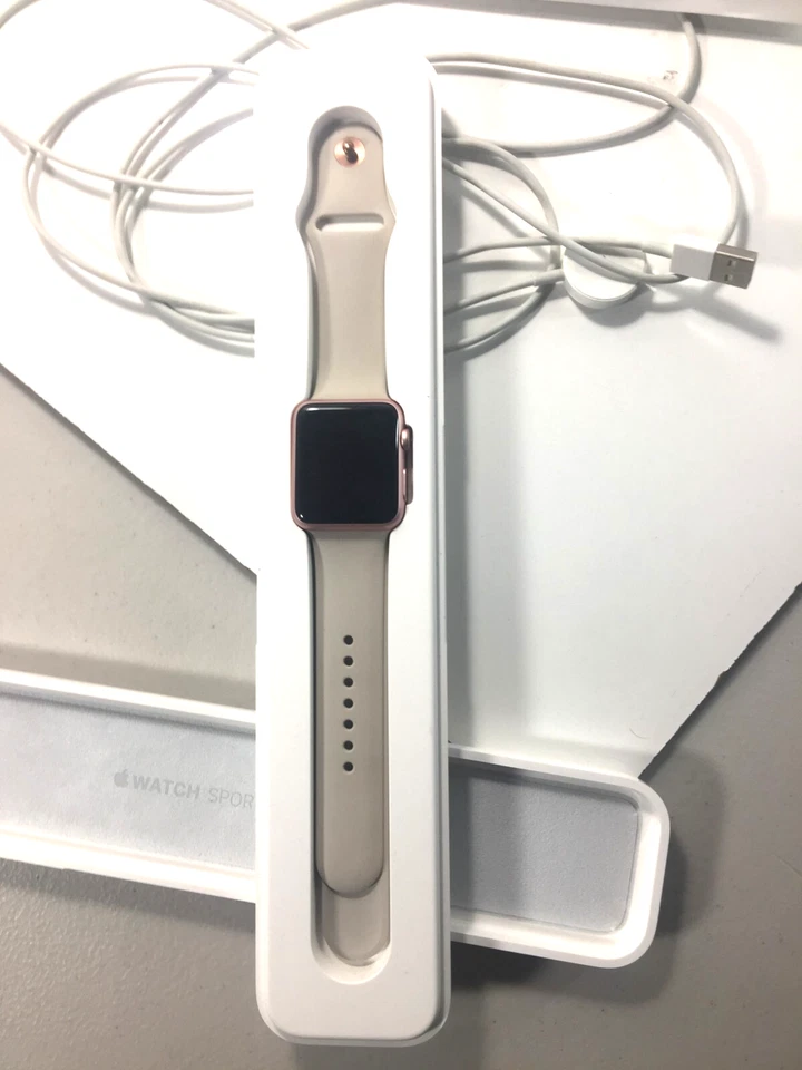 Locked Apple iWatch A1554 42mm 7000 Series Aluminium Case Smart Watch Rose Gold - Image 2 of 4