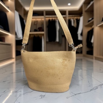 The Sak Crochet Tan Straw Shoulder Bag Hobo Summer Beach