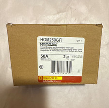 Square D Homeline HOM250GFI 50A 2-Pole GFI Ground Fault Breaker 120/240V