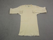 Vintage J. E Morgan Shirt Mens Large Yellow Long Johns Thermal Waffle USA Made