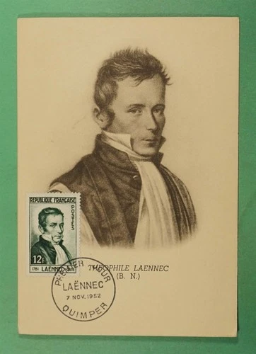 DR WHO 1952 FRANCE FDC LAENNEC MAXIMUM CARD R29895