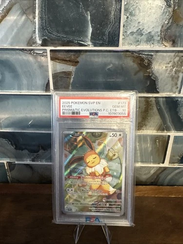 2025 POKEMON SVP PRISMATIC EVOLUTIONS POKEMON CENTER ETB PROMO #173 EEVEE PSA 10