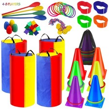 53 Potato Sack Race Bags  Outdoor Games Set  Egg  Spoon, Ring Toss, Bean Bag