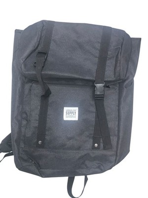 London Fog Supply Collection Black Backpack Two Strap Book bag Essential