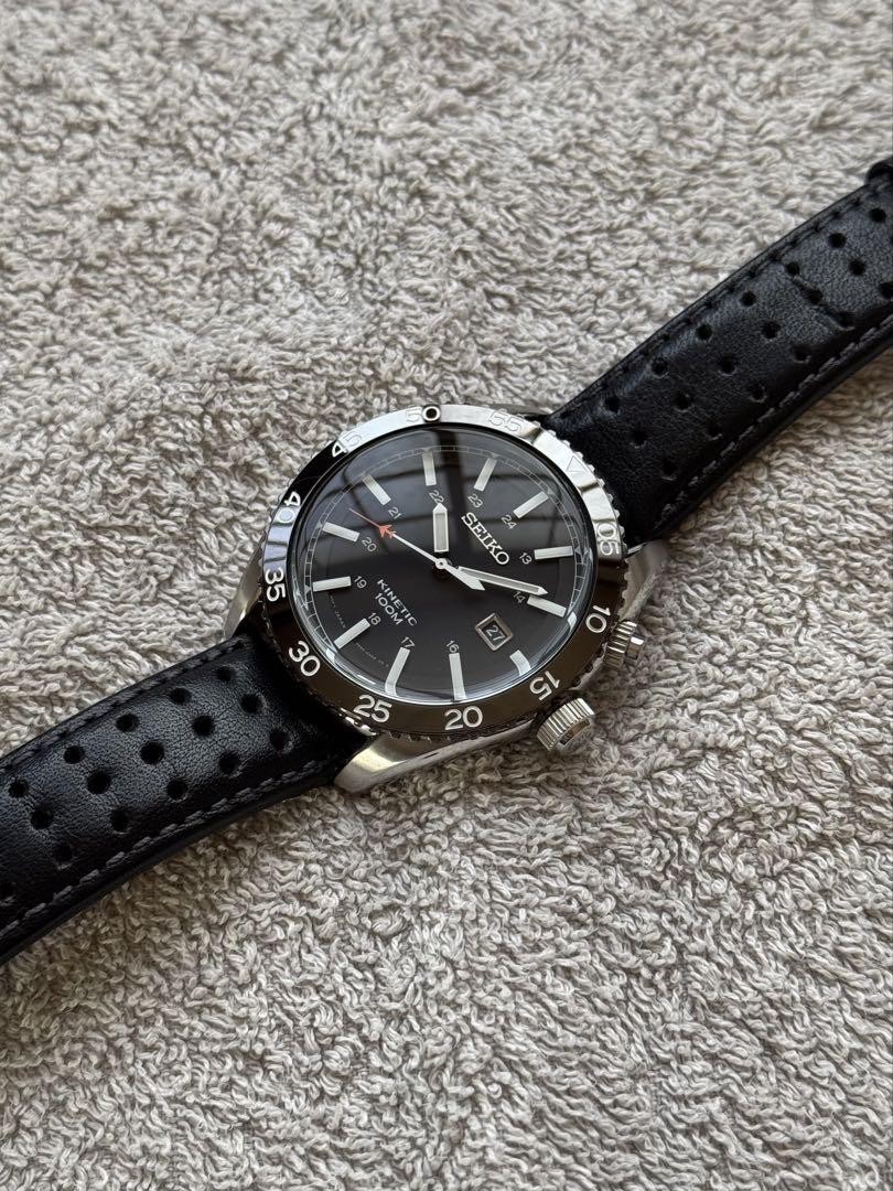 Seiko Kinetic 5M82-0AH0 Pilot Men's Quartz Round Silver W48mm