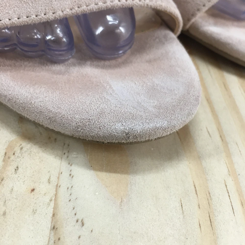 Sandalias Nine West para mujer 8M correa al tobillo cuero rosa punta abierta hebilla tacón de cuña Foto 4 de 4