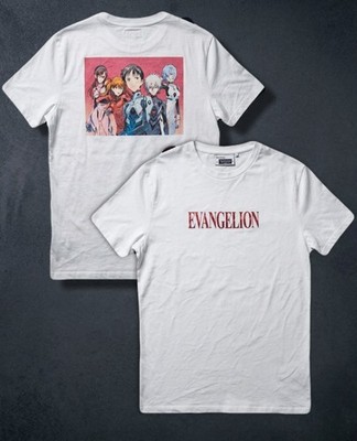 Neon Genesis Evangelion x Bershka T-shirt Weiß Gr. XS Oversized / M Anime Manga