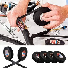 2 Rolls Wire Loom Harness Tape,Speaker Wiring Harness Cloth Tape, Black Adhesive
