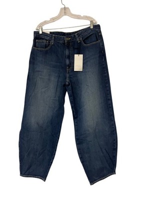 Zara ZW Womens Curved Jeans EU 46 US 14 Dark Denim Blue 8307/263 NWT