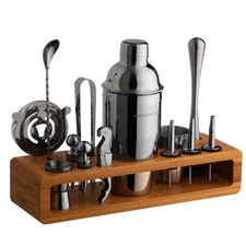 Modern Mixology 21-Piece Cocktail Shaker Set with Stand, Bartender Kit for Ho...