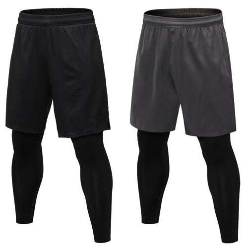 Seiveini Short De Running Homme 2 En 1 Séchage Rapide Avec Leggings Compression Et Poches