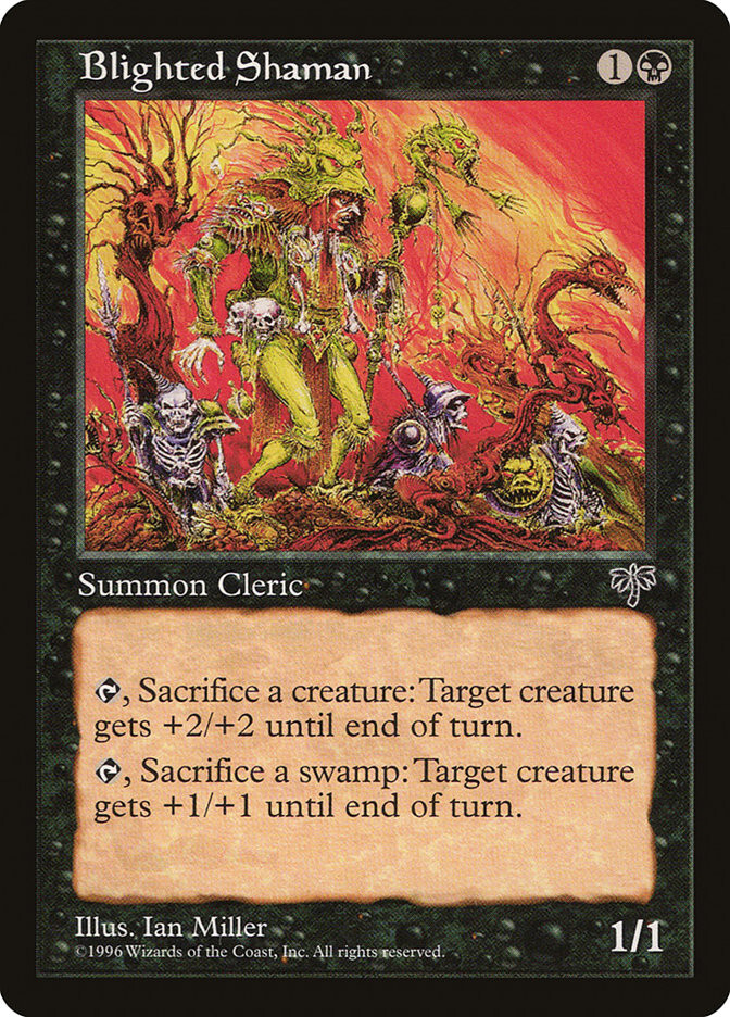 1996 Blighted Shaman Mirage Magic the Gathering MTG Uncommon NM/LP
