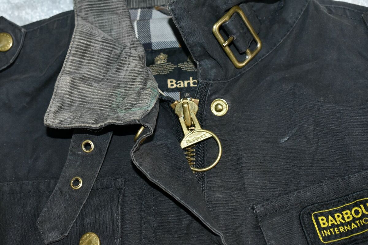 Womens BARBOUR International Black Wax Motorcycle Jacket Womens BARBOUR International Black Wax Motorcycle Jacket