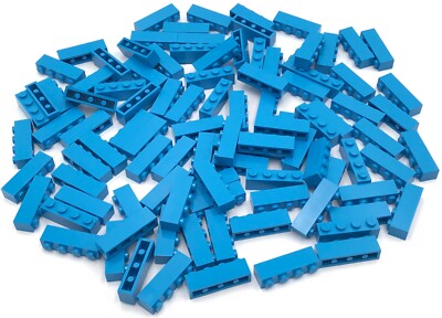 Lego 100 New Dark Azure Bricks 1 x 4  Building Blocks Pieces