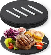 12 Inch Set of 3 Slate Cheese Board, Charcuterie Boards Stone Slate Plates