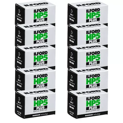 10 Rolls Ilford HP5 Plus ISO 400 36 Exposure 35mm Black and White Film