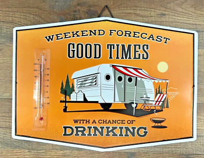 Camping Metal Wall Thermometer 14'' x 10''