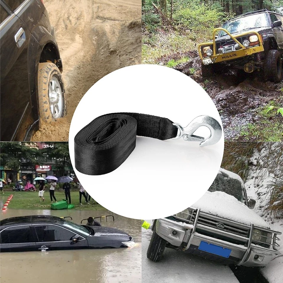 Ремень ручной лебедки сменный для морского лодочного прицепа 2 дюйма x 20 футов 10000 фунтов тяжелый 6 М x 50 мм - Изображение 3 из 4