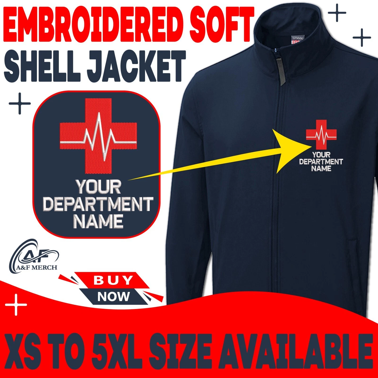 Personalised Embroidered Your Department Name Soft Shell Jacket Doctor Staff