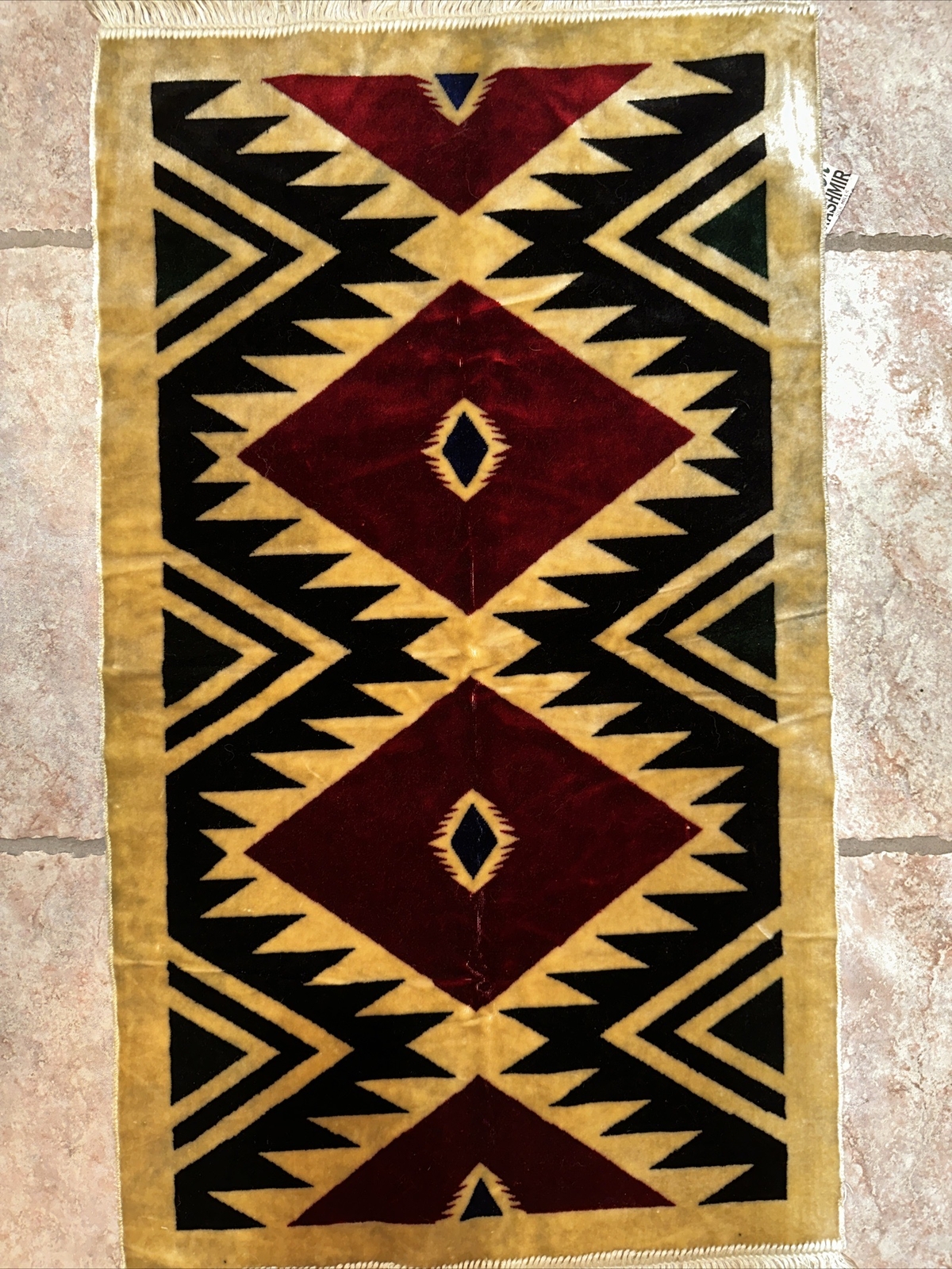 Kashmir Silk Mills Beautiful Rug/wall Hanging  40” X 24”