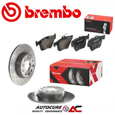 FITS VW GOLF GTI TSI DSG (MK7) REAR BREMBO DRILLED BRAKE DISCS WITH BREMBO PADS