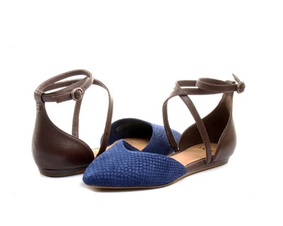 blue ankle strap flats