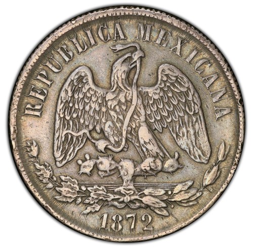 Mexico - 1872 CH M Republic Peso - PCGS XF Details - NICE ORIGINAL TONING! - Picture 2 of 5
