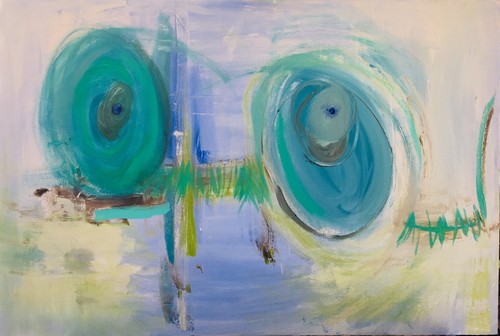 Original Abstract Art 24" x 36" Signed Acrylic Painting on Canvas - Picture 5 of 6
