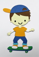 Skateboard skateboarder skate boy Paper Doll Die Cut Scrapbook Embellishement