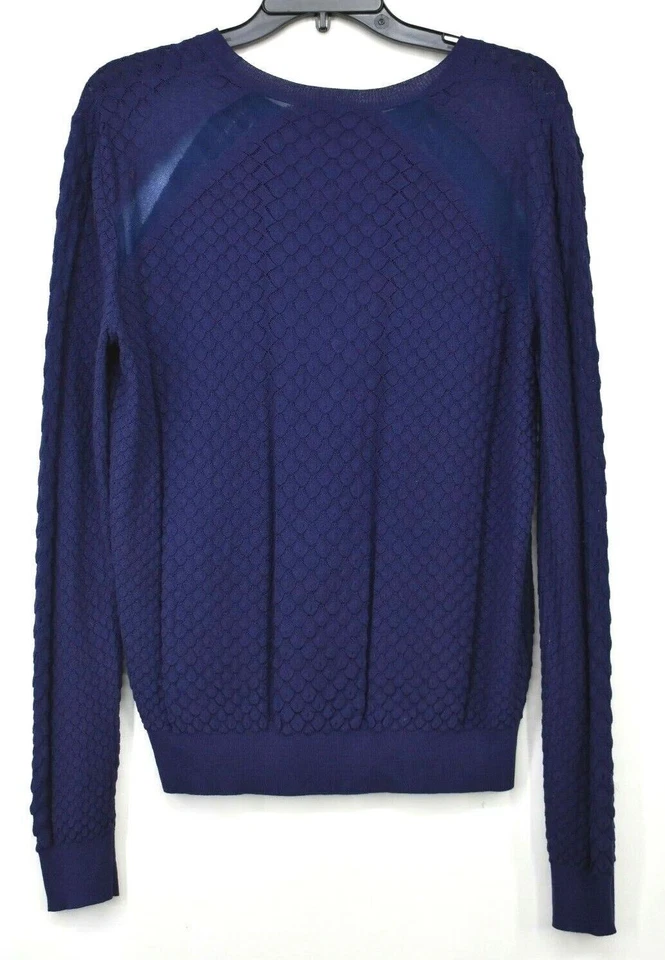 Suéter tejido informal cómodo manga larga cuello redondo azul The Kooples para mujer M Foto 2 de 4