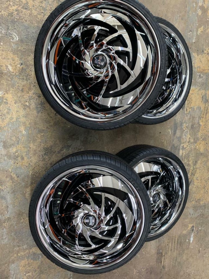 24 INCH 24X9 DUB CHOPPAZ RIMS AND TIRES 275/25ZR24 BP:5X120 1987 ...