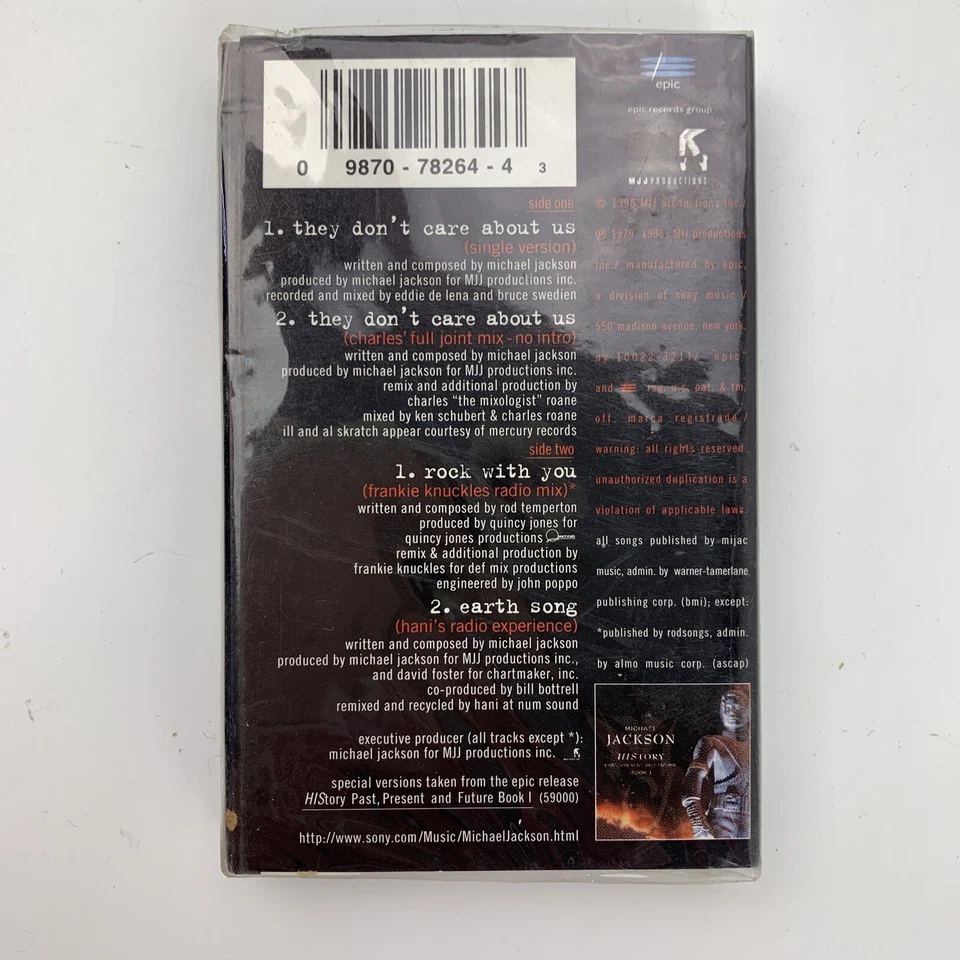 Michael Jackson They Don't Care About Us (Cassette) Single Sealed w/ Cutout - Image 2 of 4