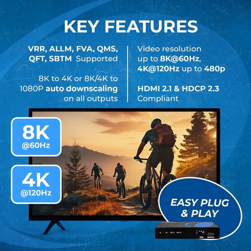 OREI 1x2 HDMI Splitter W/ Audio Out: 1-In 2-Out, UltraHD 8K, EDID (BK-102) - Picture 7 of 9
