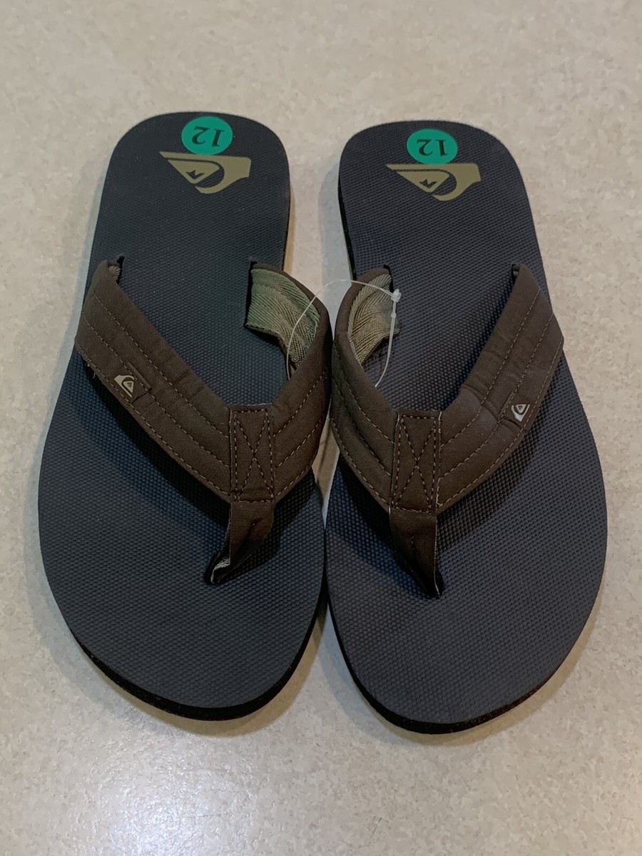 QUIKSILVER Mens Flip Flops Quilted Brown Size 12 NWT | eBay display picture 2