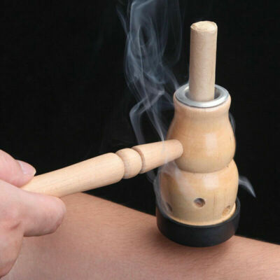 1Pc Gourd Moxibustion Box Wood Moxa Stick Roll Holder Healing Therapy 葫芦灸