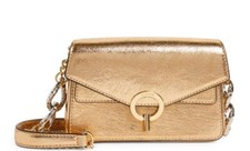 Sandro Yza Pocket Gold Bag Women's One Size Leather Shiny Crossbody