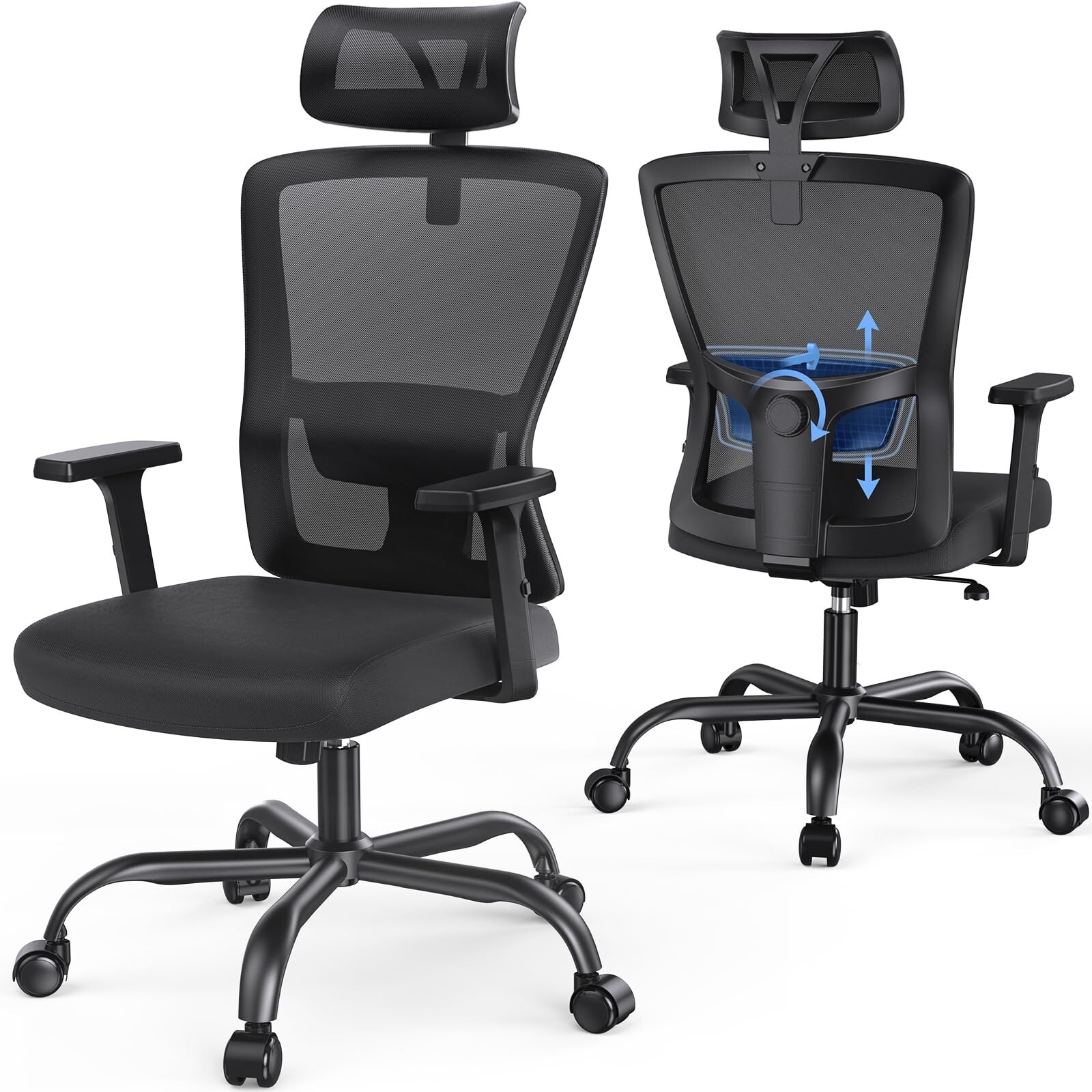 NOBLEWELL Ergonomic Office Chair, Desk Chair with 2D Lumbar Support, Adjustab...