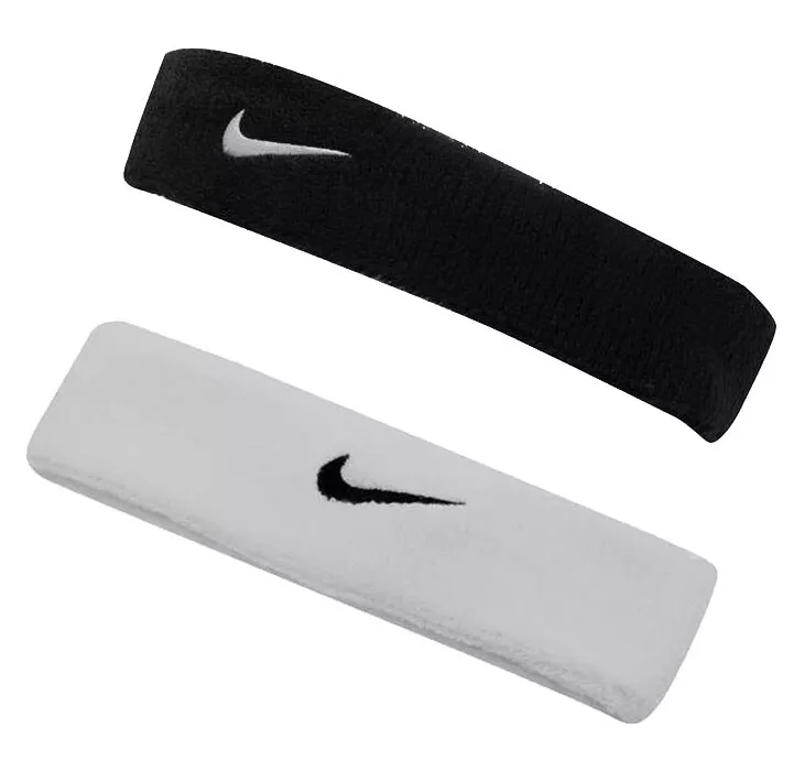 Accidentalmente tonto Cambio Nike Swoosh Headband Sweatband Headband Tennis Fitness Jog White Black |  eBay