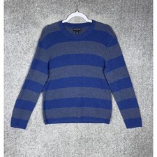 Banana Republic Long Sleeve Ribbed Crew Neck Knit Sweater Mens Size Medium Blue