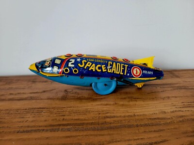 1950s Marx Tom Corbett Space Cadet Polaris Rocket Ship Tin Wind-Up Toy 