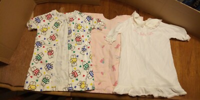  VINTAGE CLOTHING lot of 3 BABY or DOLL NIGHT GOWNS