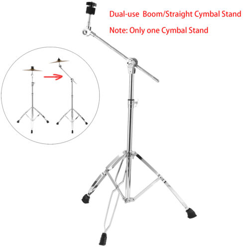 Hardware Cymbal Boom Braced Stand Straight Drum Percussion Holder Mount Set B7B3 - Afbeelding 1 van 10