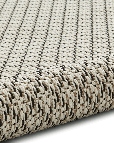INDOOR OUTDOOR STITCH PATIO RUG 120X170 160X230 GARDEN 9683 BEIGE BLACK - Picture 5 of 7