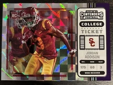 2023 Chronicles Draft Picks Jordan Addison Contenders Purple Ticket SER# 15/49