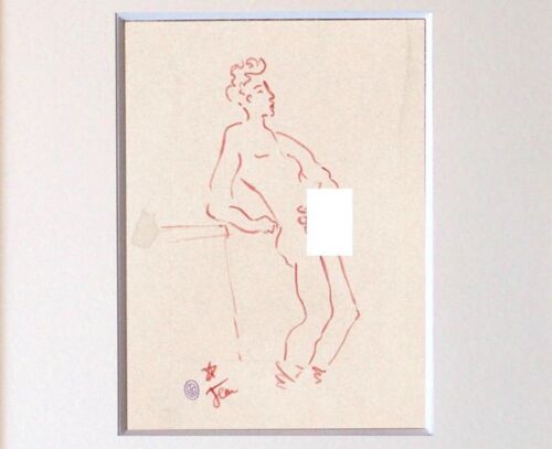 Jean Cocteau Drawing Male French Sketch Erotic Greek Roman Mythological Faun - Picture 1 of 3
