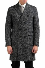 Dsquared2 Mens Double Breasted Linen Wool Coa...