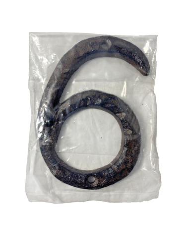Rustic Brown Cast Iron Wall Number 6 Six or 9 Nine Home Address Wall Plate - Picture 5 of 5